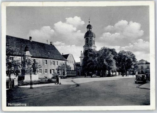 76661 W7522 Philippsburg , Baden - Denkmal K irche