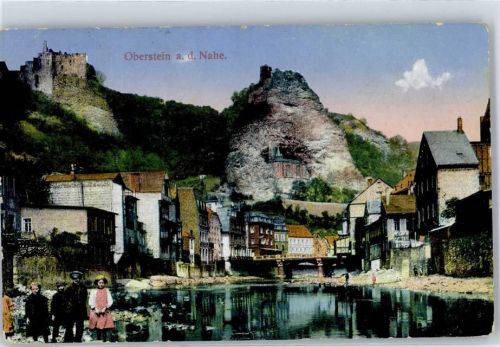 Idar-Oberstein 1915 Felsenkirche Schloss Oberstein Nahe Brücke Kinder