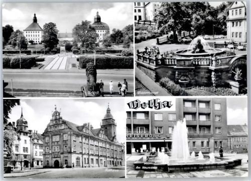 Gotha Schloss Wasserkunst Rathaus Springbrunnen Am Neumarkt