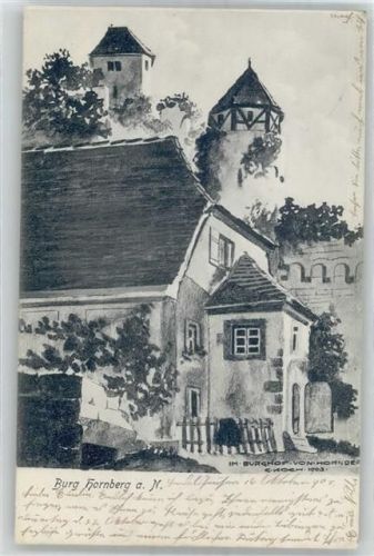 Hornberg Burg Künstlerkarte Burghof