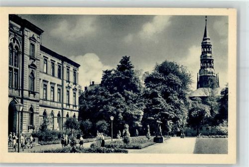 Zwickau Albert Platz mit Dom und Schule
