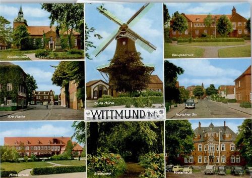 Wittmund Berufsschule Auricher Straße VW Käfer Kreishaus Nikolaikirche Windmühle Siuts Mühle