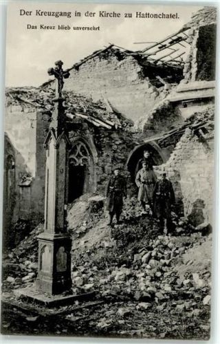 Vigneulles-les-Hattonchatel 1915 Feldpost Kreuzgang in der Kirche