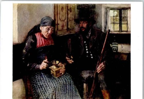 Leibl, Wilhelm Bauernjägers Einkehr Kaffeemühle Künstlerkarte