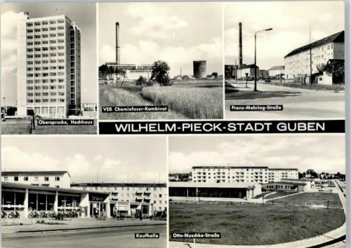 Guben Obersprucke Hochhaus VEB Chemiefaser-Kombinat Franz-Mehring-Straße Geschäft Kaufhalle Otto-Nuschke-Straße