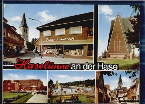 Haselünne Kirchstrasse Ehrenmal Schwimmbad