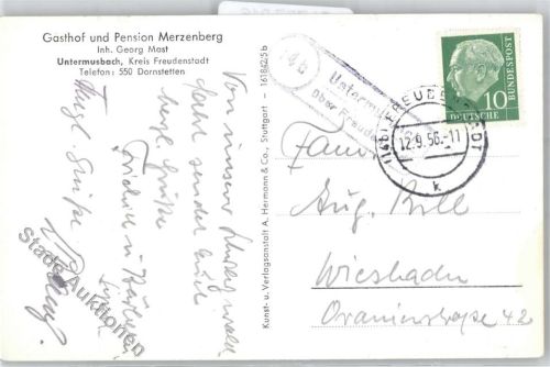 Untermusbach Landpoststempel Waldpartie