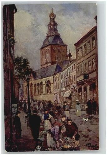 Köln Stadt Der Ursula Platz sign. Karl Rüdell