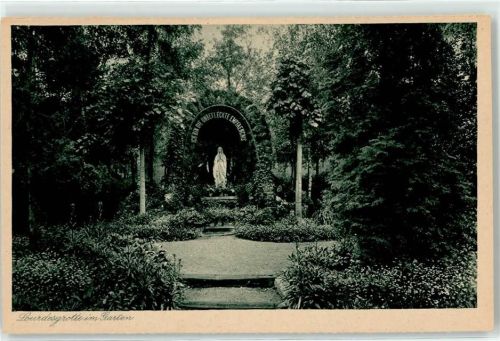 Bensheim Institut St.Mariae der Engl.Fräulein Lourdesgrotte im Garten