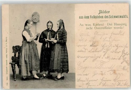 Tracht Frau Volksleben Schwarzwald 1900