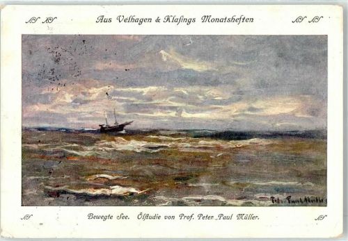 1909 Bewegte See von Prof. Peter Paul Müller sign.