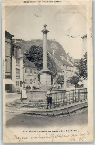 Salins-les-Bains 1903 Brunnen Denkmal