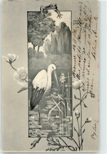 1904 Seerose Storch sign. S.