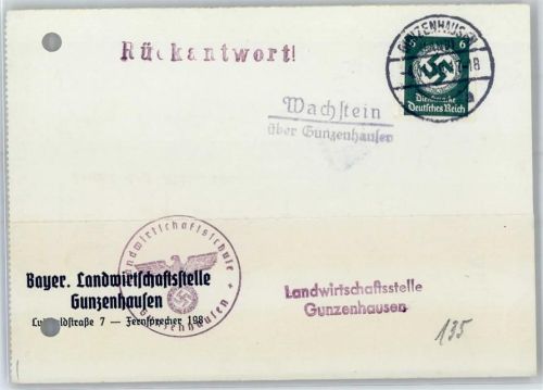 Wachstein WK II Landpoststempel