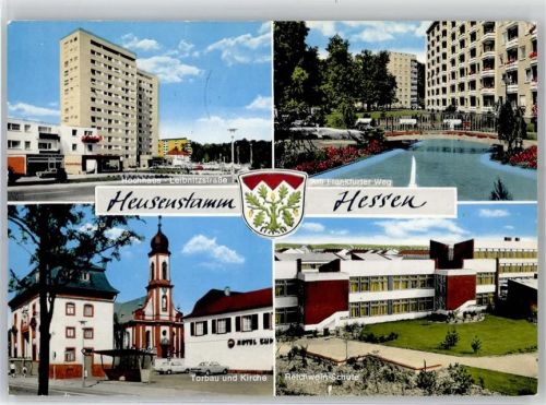 63150 W6056 Heusenstamm - Kirche Leibnitzstraße Hochhaus