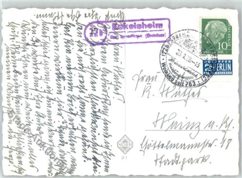 55599 W6551 Eckelsheim - Landpoststempel Geburtstag Blumen in Vasen Notopfer
