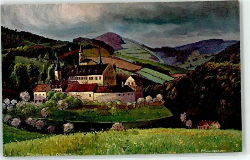64625 W6140 Schönberg , Bensheim Künstlerkarte sign P.Schmiegelow Schloss