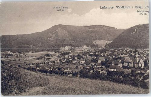 Waldkirch Blick mit Hohe Tanne Schlossberg