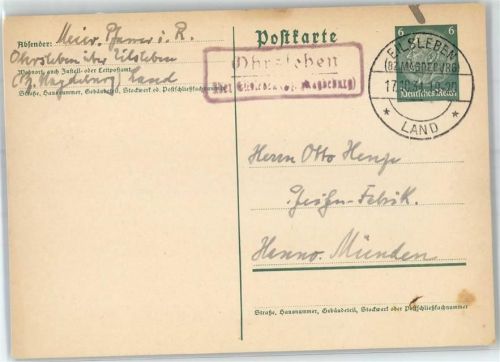 39393 O3231 Ohrsleben - Landpoststempel