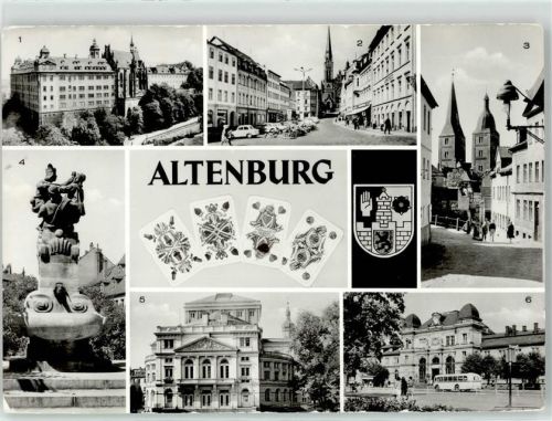 Altenburg Denkmal Kirche Omnibus Schloss Markt Skatbrunnen Bahnhof Theater Rote Spitzen
