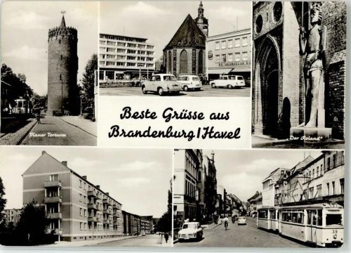 Brandenburg Plauer Torturm Handlung Warenhaus Roland Straßenbahn Kirche