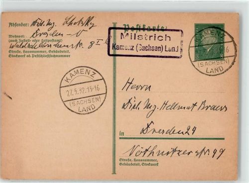 Milstrich Landpoststempel