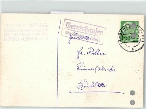 86947 W8911 Geretshausen - Landpoststempel