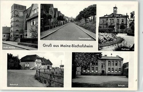 Bischofsheim Kath. Kirche Dammstraße Rathaus Schule