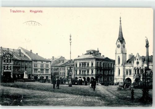 Trutnov 1914 Ringplatz Denkmal Kirche