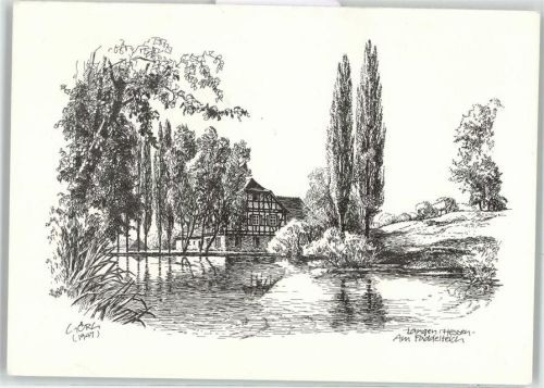 Langen Paddeelteich sign. Görg 1947