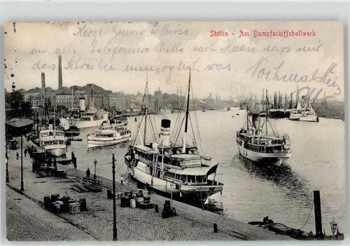 Stettin 1914 Hafen Dampfschiffbollwerk