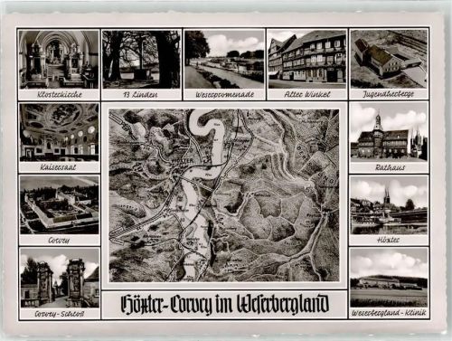 Höxter Weserbergland Krankenhaus Rathaus Jugendherberge Schloss und Klosterkirche Corvey