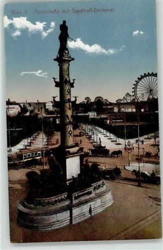 Wien Tegetthoff Denkmal Praterstraße Straßenbahn Riesenrad