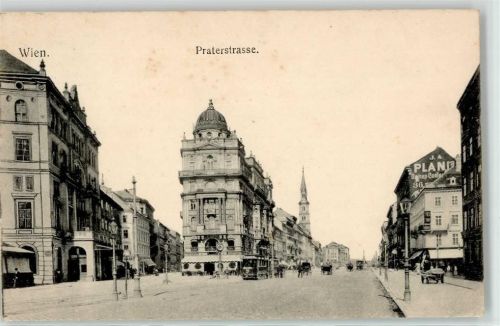 1020 Wien 2. Bezirk, Leopoldstadt 1907 - Praterstraße Straßenbahn Hotel