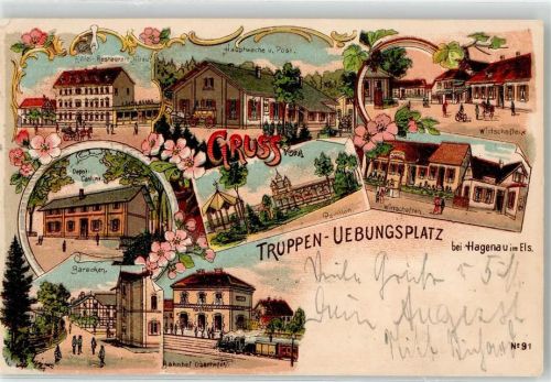 Haguenau 1910 Bahnhof Kaserne Hotel