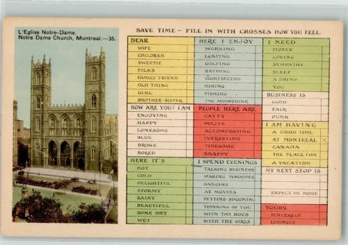 Montreal L`Eglise Notre Dame Save Time Fill in With Crosses how you feel