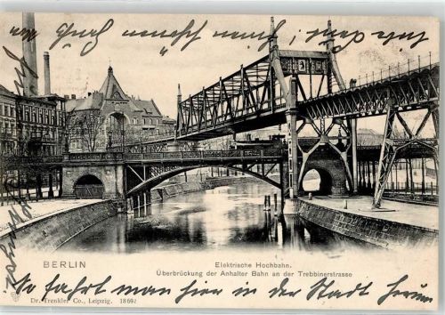 Kreuzberg 1903 Hochbahn Überbrückung der Anhalter Bahn Trebbinerstraße Eisenbahn