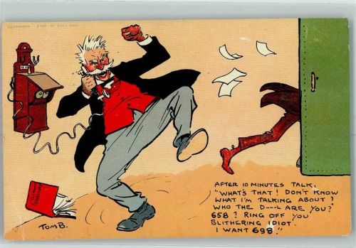 1913 sign. Tom Browne Humor AK
