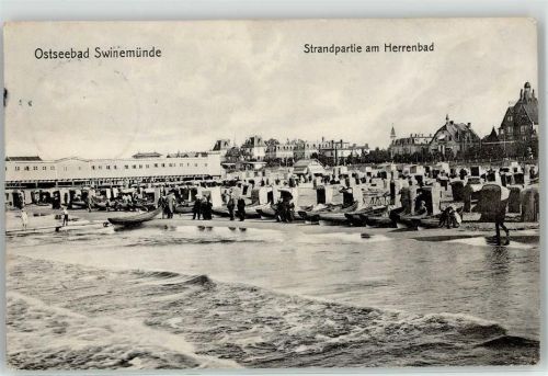 Swinemünde 1910 Schwimmbad Herrenbad Strand
