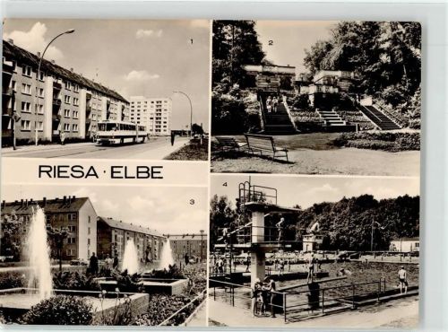 Riesa Karl Marx Städter Straße Omnibus Stadtpark Schwimmbad Greifswalder Straße