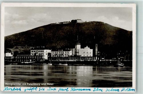 Königswinter Rheinfront mit Hotel und Petersberg