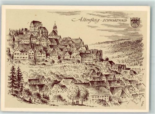 Altensteig Stadtbild sign. Ludwig Schäfer Grohe
