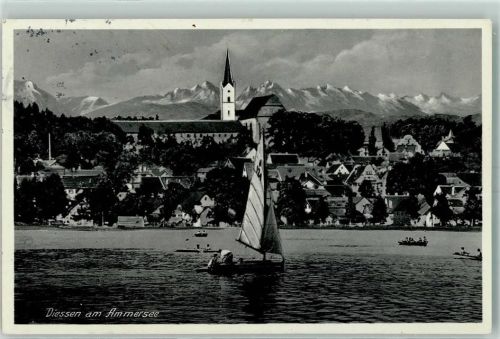 Dießen Ammersee Segelboot Ruderboote