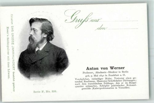 1900 Anton von Werner Das Grosse Jahrhundert Serie F Nr. 224 AK