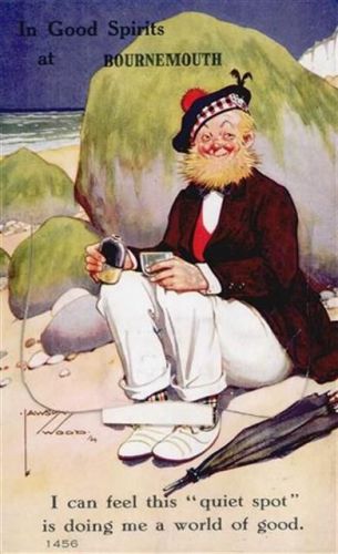 Bournemouth Bournemouth (Großbritannien) Leporello Seemann, signiert Jawson Wood I-II (fleckig RS, Klebereste RS)