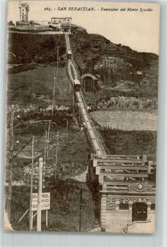 San Sebastian Funicular del Monte Igueldo Bergbahn Sation Uhr Turm