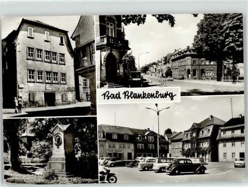 07422 O6823 Bad Blankenburg - Fröbelhaus Bahnhofstraße Friedrich Fröbel Denkmal Markt