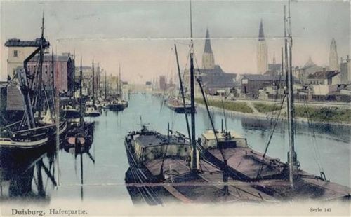 Duisburg Duisburg (4100) Leporello Hafenpartie I-II (fleckig RS)