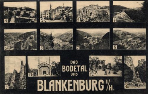 Blankenburg Blankenburg (o-3720) Hülle mit Heft Führer durch Blankenburg und das Bodetal, Mehrfachansicht I-II