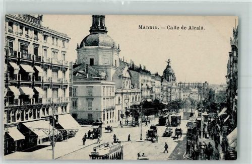 Madrid Calle de Alcala Straßenbahn Oldtimer